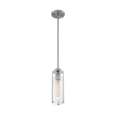 Nuvo 60-7140 Marina Series Mini Pendant Light w/ Clear Glass, Wattage 60W, Brushed Nickel