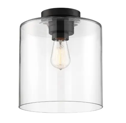 Nuvo 60-6779 Chantecleer Series Semi Flush Ceiling Light w/ Clear Glass, Wattage 100W, Matte Black