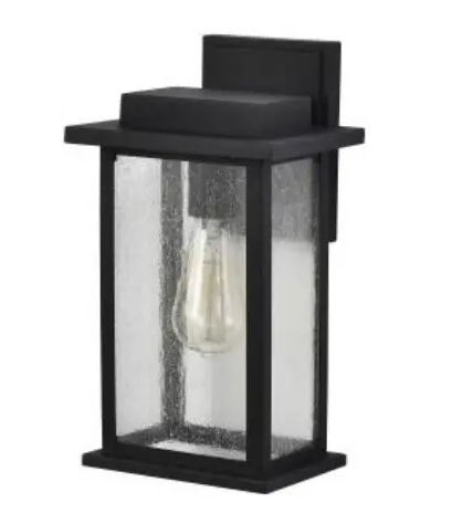 Nuvo 60-7375 Sullivan Wall Lantern w/Clear Seeded Glass , Medium, Wattage 100W, Voltage 120V, Black