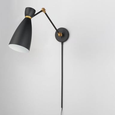 Maxim Lighting 11300WTSBR Carillon Wall Sconce alternate angle view showing articulating arm