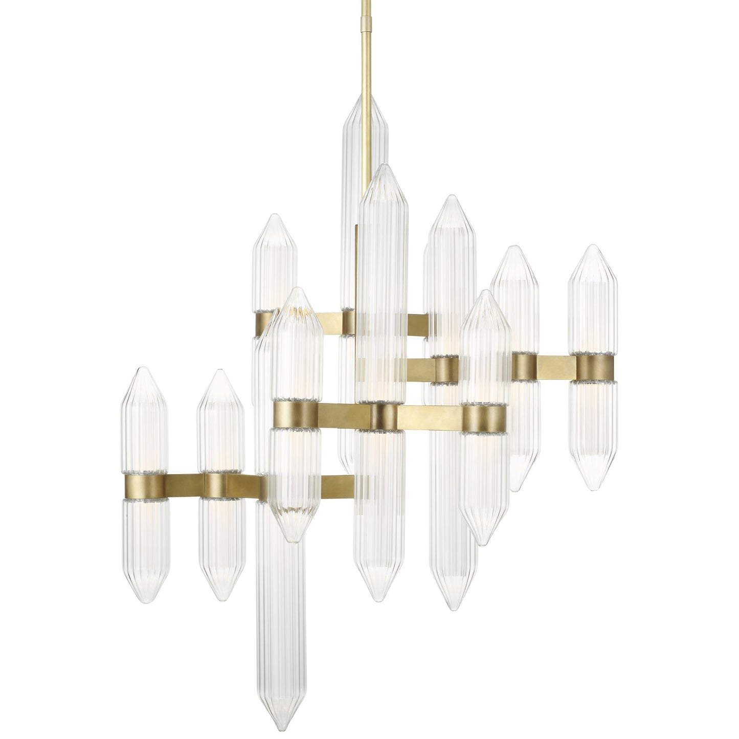 Visual Comfort Architectural 700LGSN31BR-LED927 Langston 21.5" Plated Brass LED Chandelier, 2700K Integrated LED, Dimmable