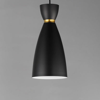 Maxim Lighting 11301BKSBR Carillon 1 Light Mini Pendant in Black/Satin Brass - Close-up Detail