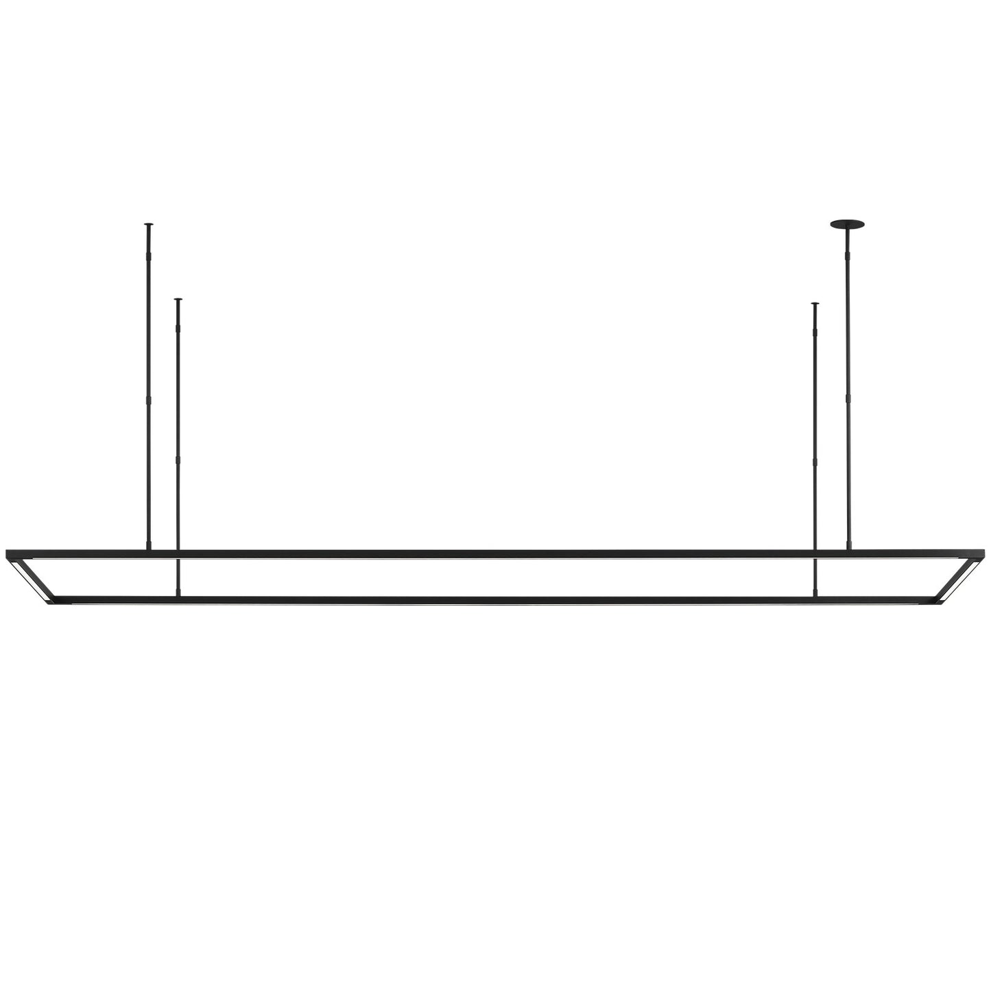 Visual Comfort Architectural 700LSSTG84B-LED927 Modern Mick De Giulio Stagger Halo LED 84 inch Nightshade Black Linear Suspension Ceiling Light, Integrated LED