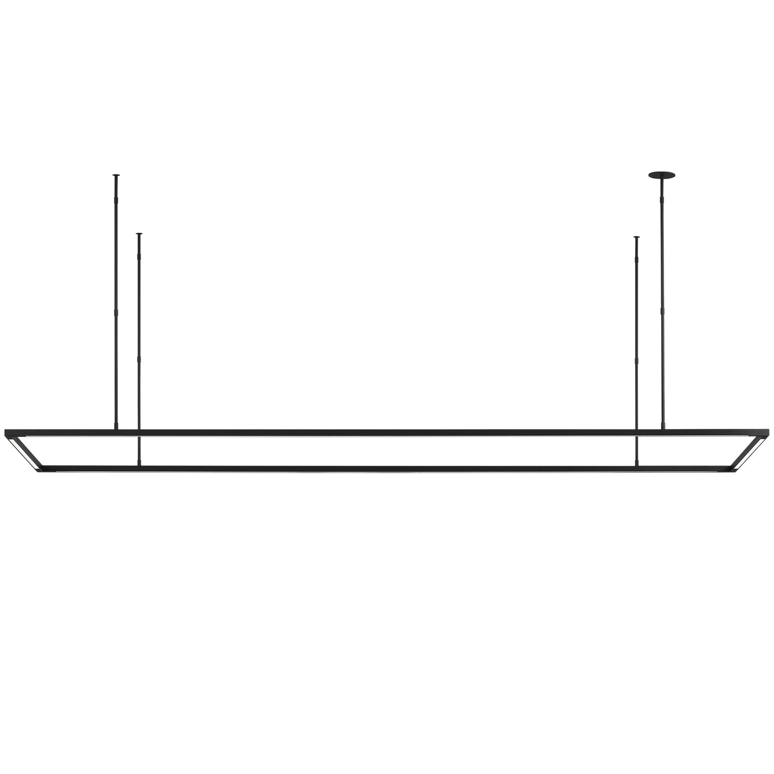 Visual Comfort Architectural 700LSSTG84B-LED927 Modern Mick De Giulio Stagger Halo LED 84 inch Nightshade Black Linear Suspension Ceiling Light, Integrated LED