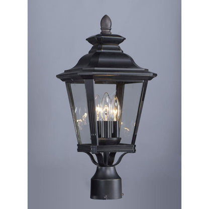 Maxim Lighting 1130CLBZ Knoxville Bronze Outdoor Post Lantern - Illuminated Side View