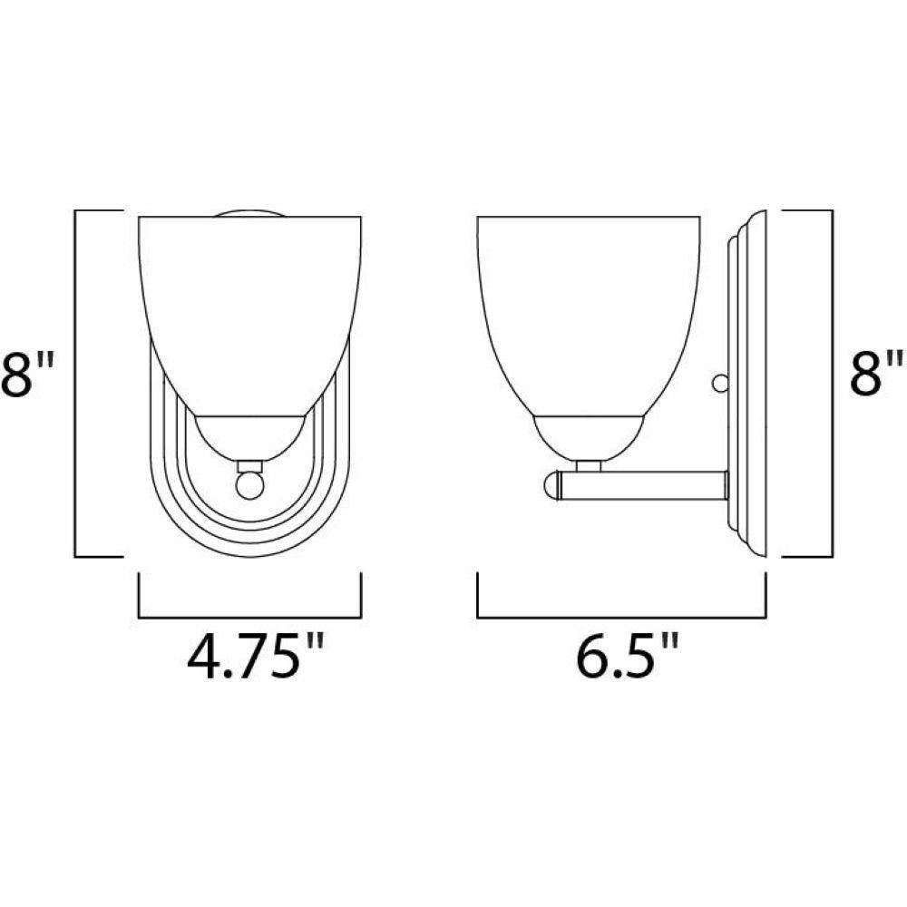 Maxim Lighting 11311FTSN Axis Wall Sconce Dimension Diagram