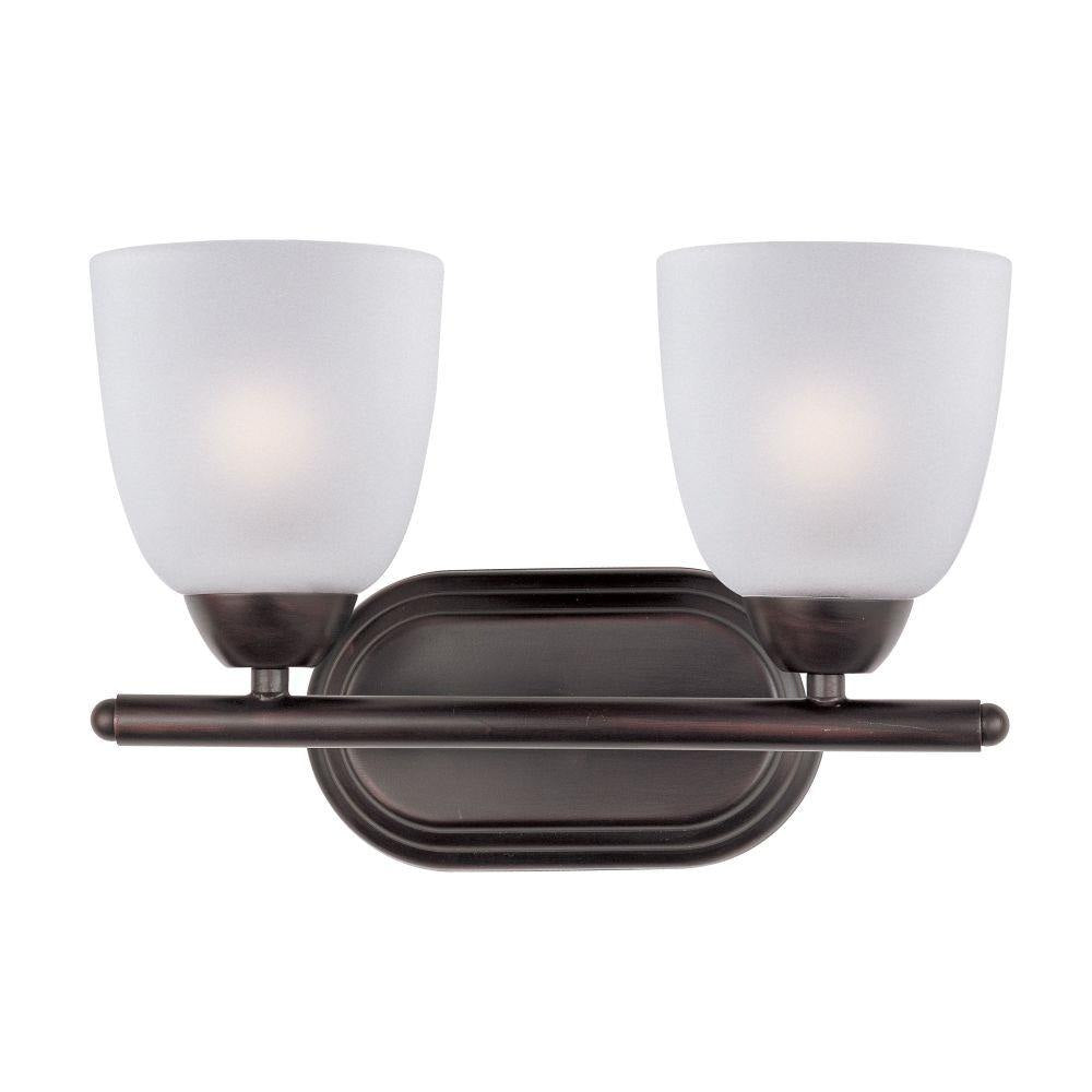 Maxim Lighting 11312FTSN Axis 2 Light 13 Inch Satin Nickel Bath Vanity Wall Light - Front View