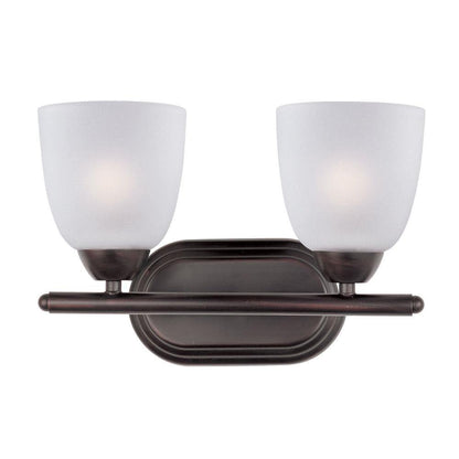 Maxim Lighting 11312FTSN Axis 2 Light 13 Inch Satin Nickel Bath Vanity Wall Light - Front View