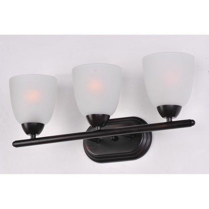 Maxim Lighting 11313FTOI Axis 3 Light Oil Rubbed Bronze Bath Vanity Wall Light Angled View