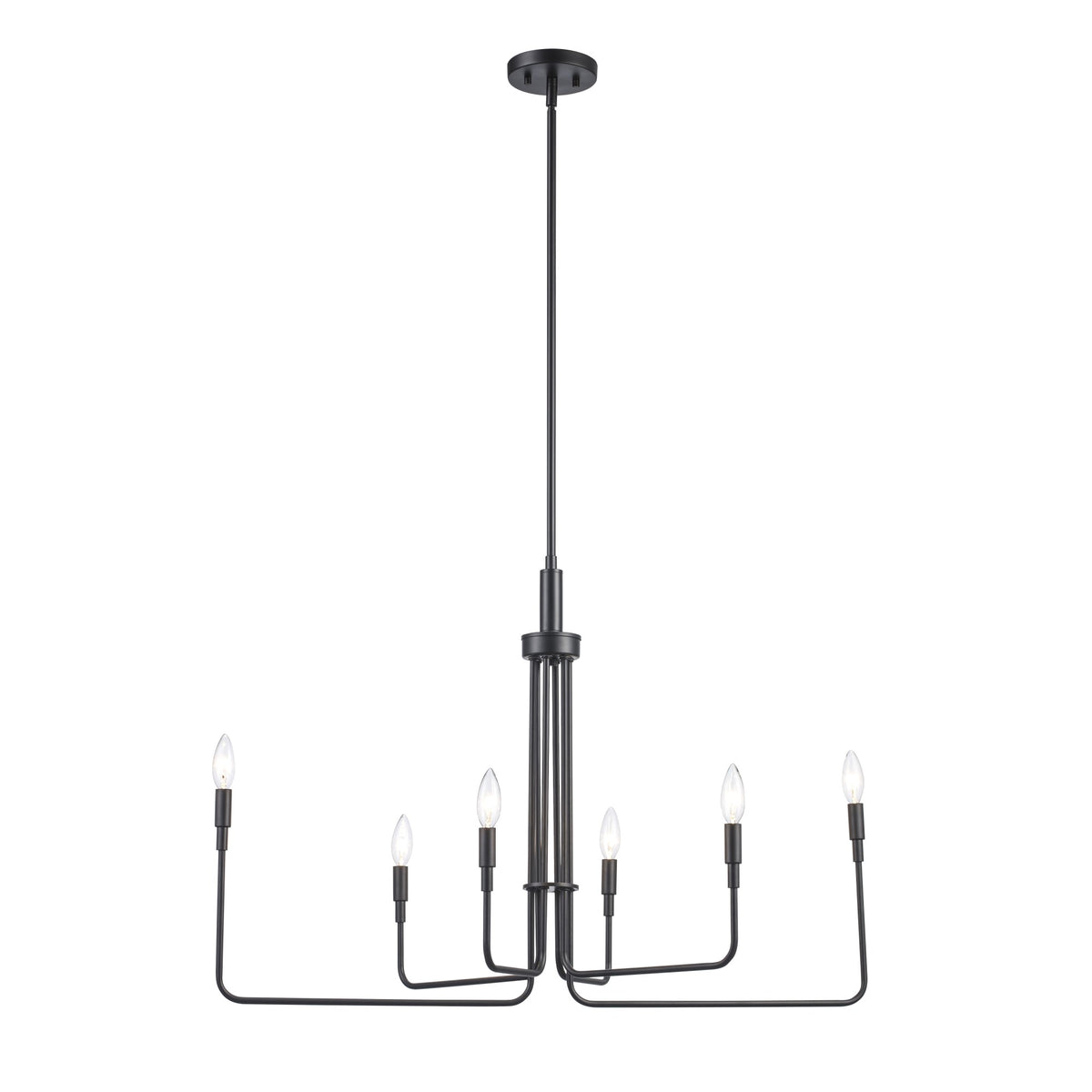 Trans Globe Lighting 11316 BK Charlotte 6 light black chandelier