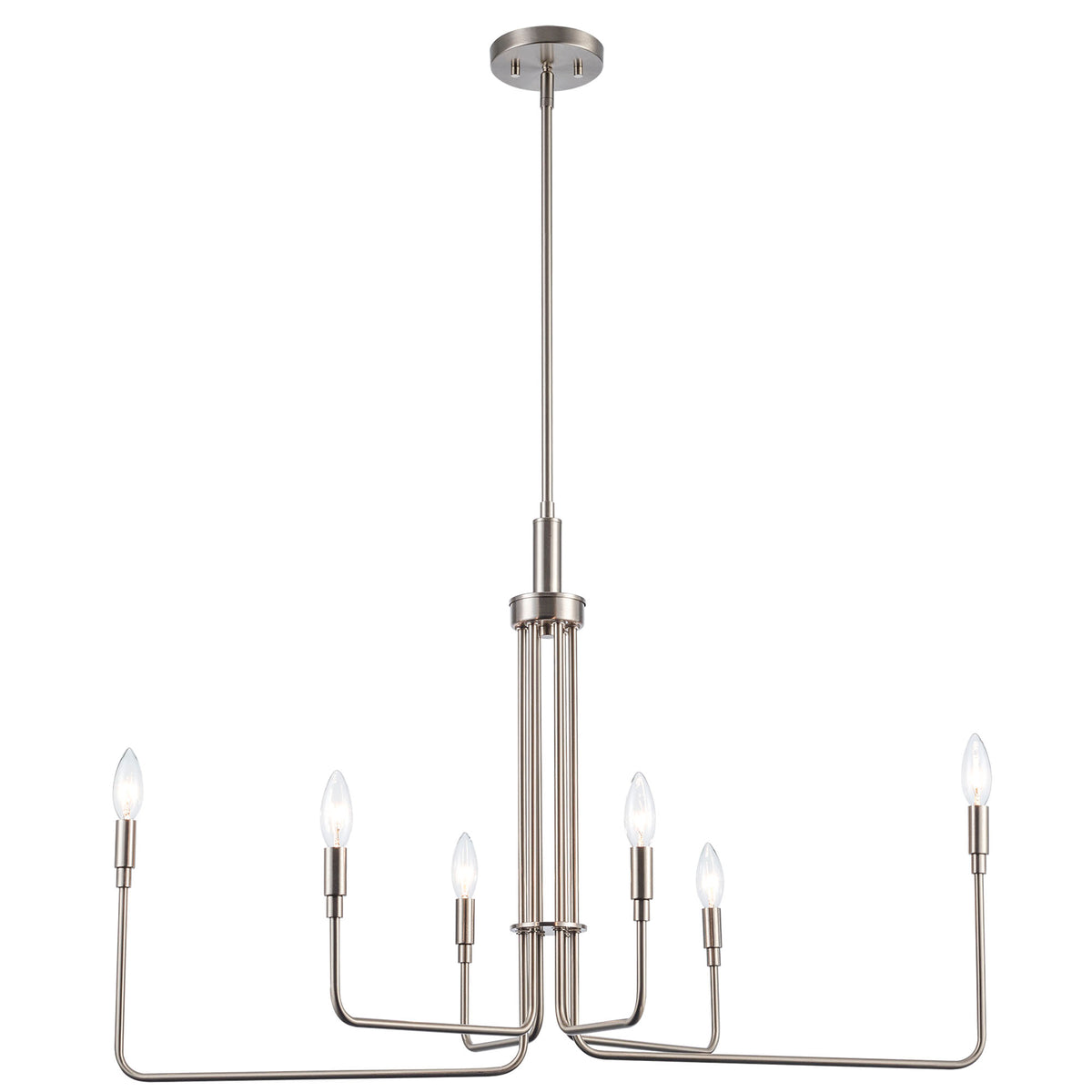 Trans Globe Lighting 11316 BN Charlotte 6 light brushed nickel chandelier