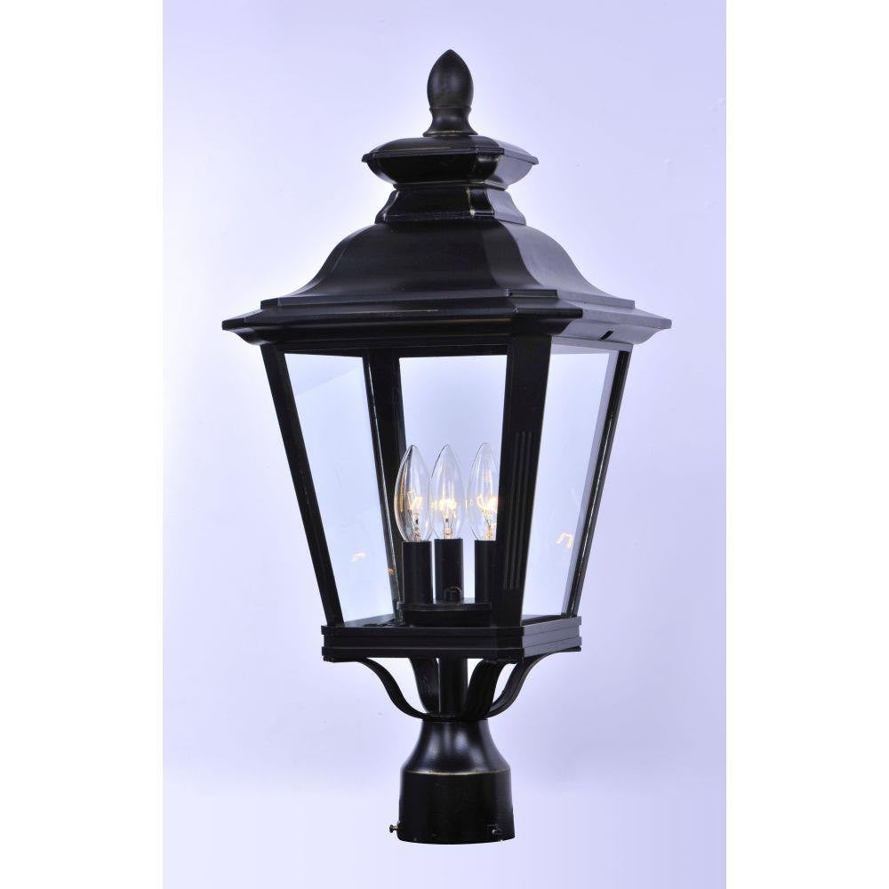 Maxim Lighting 1131CLBZ Knoxville 3 Light 11 Inch Bronze Outdoor Post Lantern - Alternate View