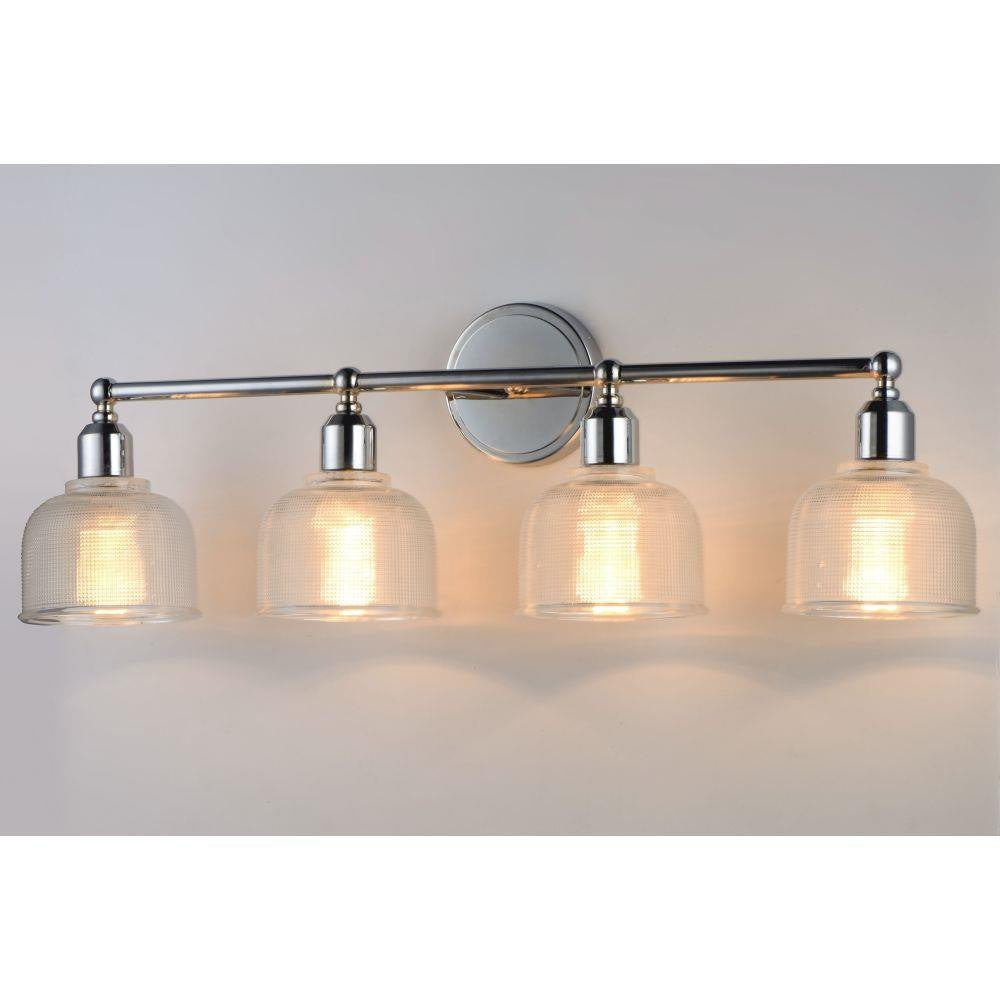 Maxim Lighting 11324CLPC Hollow 4 Light Bath Vanity Wall Light - Illuminated View