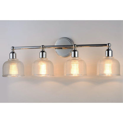 Maxim Lighting 11324CLPC Hollow 4 Light Bath Vanity Wall Light - Illuminated View