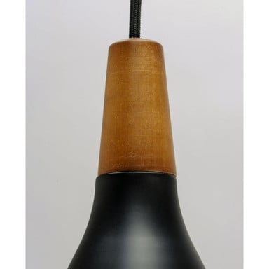 Maxim Lighting 11350WNBK Nordic Mini Pendant walnut wood top detail
