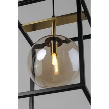 Maxim Lighting 11361MSKBKPC Fluid Pendant - Globe and Brass Accent Detail