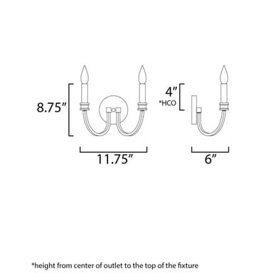 Maxim Lighting 11372BKAB Charlton Wall Sconce Dimensions Diagram