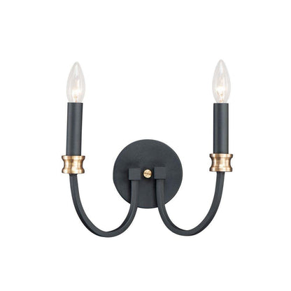 Maxim Lighting 11372BKAB Charlton 2 Light Black Antique Brass Wall Sconce