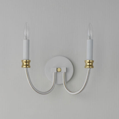 Maxim Lighting 11372WWTGL Charlton 2 Light Wall Sconce in Weathered White/Gold Leaf