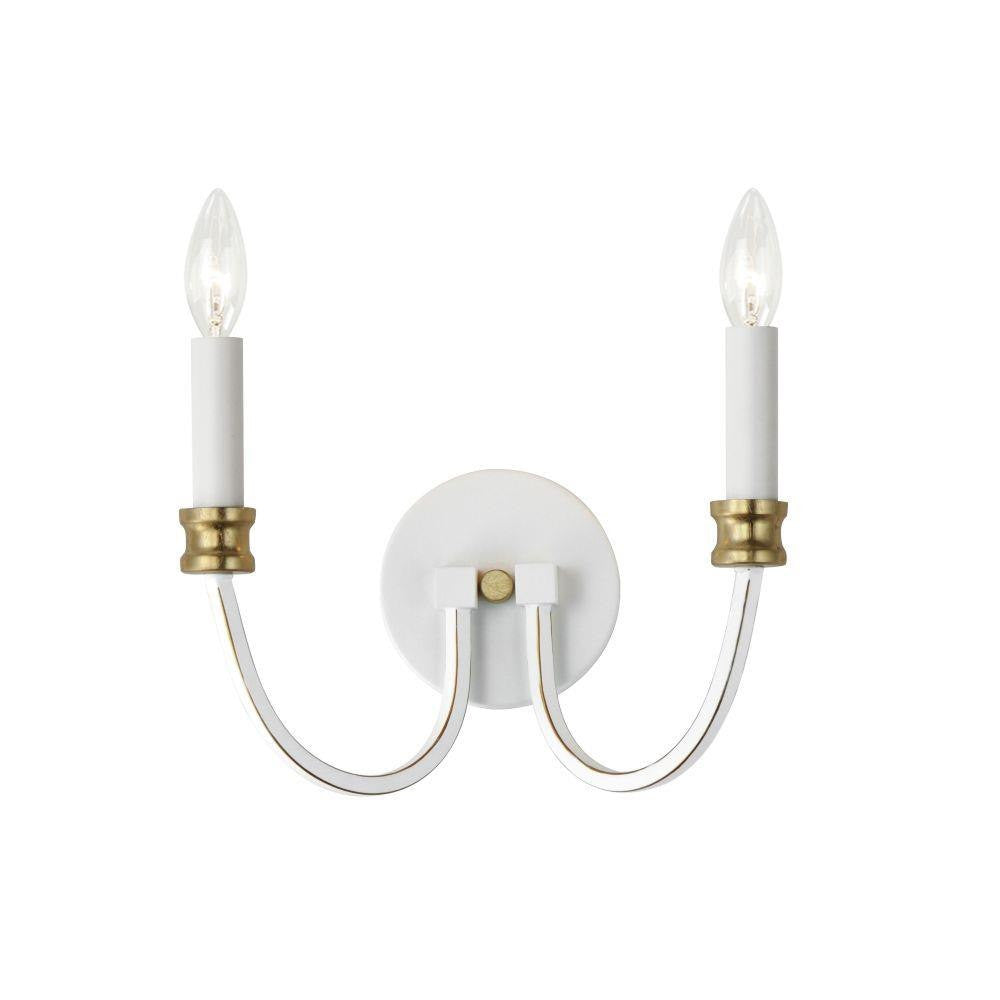 Maxim Lighting 11372WWTGL Charlton 2 Light Wall Sconce - White Background