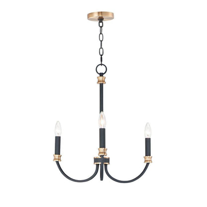 Maxim Lighting 11373BKAB Charlton 3 Light Chandelier Full View on White Background
