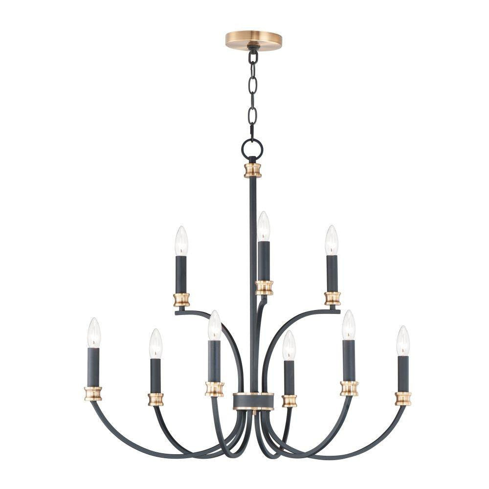 Maxim Lighting 11377BKAB Charlton 9 Light Chandelier full view white background