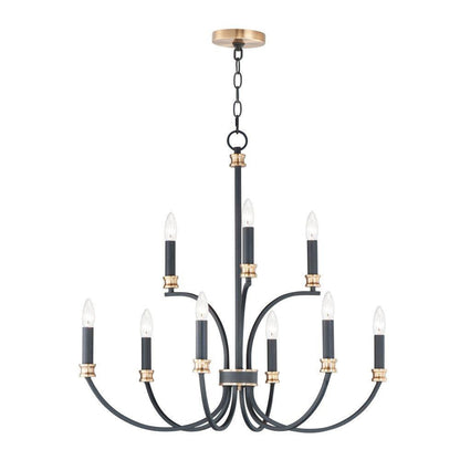 Maxim Lighting 11377BKAB Charlton 9 Light Chandelier full view white background