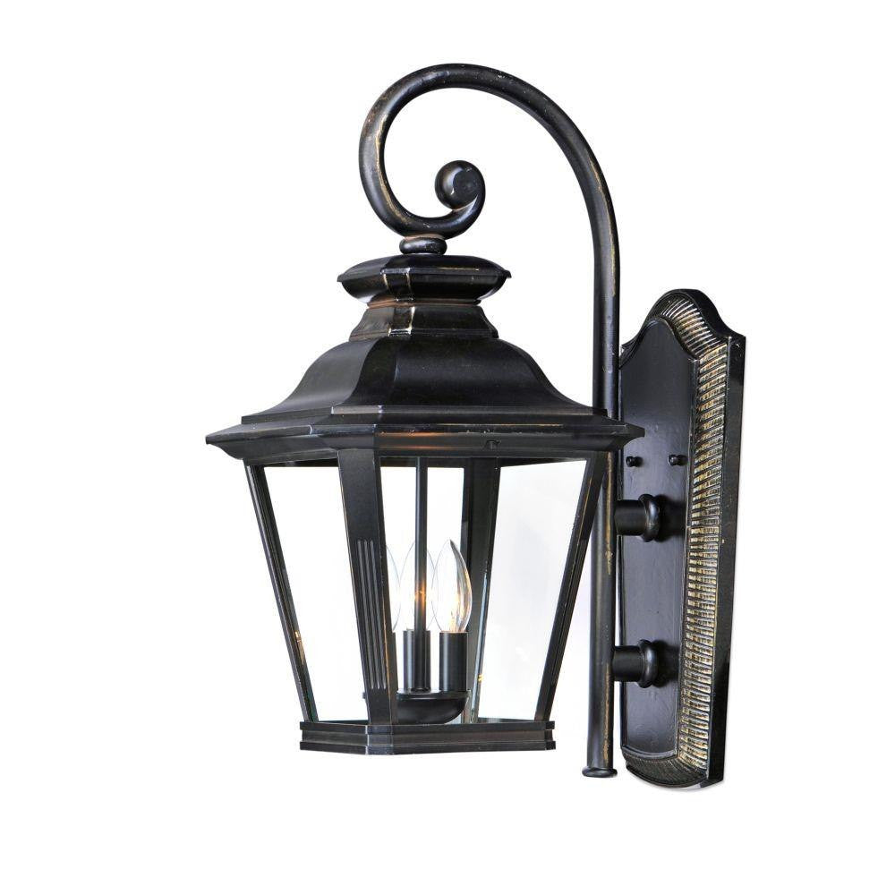 Maxim Lighting 1137CLBZ Knoxville 3 Light Bronze Outdoor Wall Lantern Side View