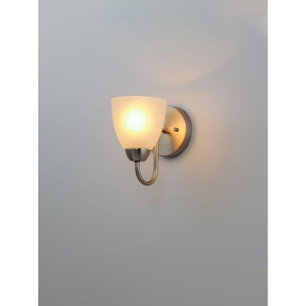 Maxim Lighting 11381FTSN Axis 1 Light Satin Nickel Bath Vanity Wall Light lit side angle view