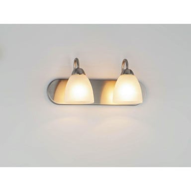 Maxim Lighting 11382FTSN Axis 2 Light Satin Nickel Bath Vanity Wall Light - Lit Side Angle