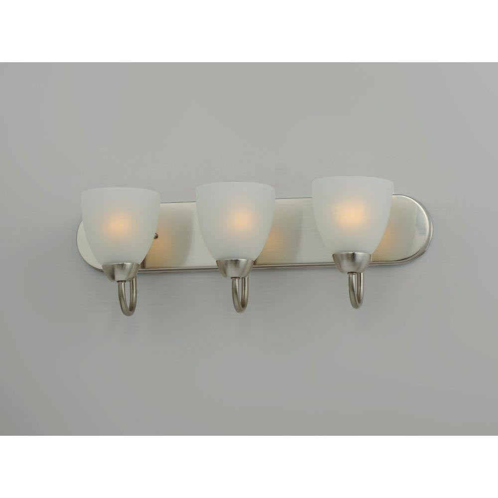 Maxim Lighting 11383FTSN Axis 3 Light 24 Inch Satin Nickel Bath Vanity Wall Light - Illuminated Side View