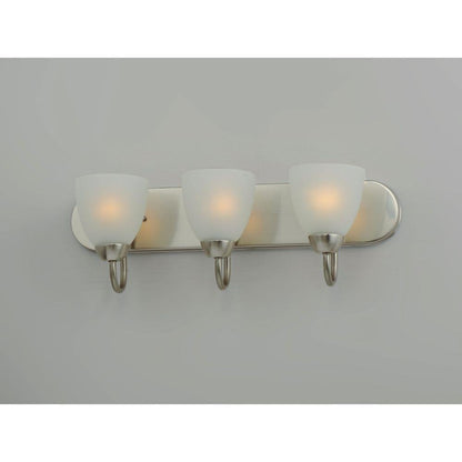Maxim Lighting 11383FTSN Axis 3 Light 24 Inch Satin Nickel Bath Vanity Wall Light - Illuminated Side View