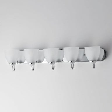 Maxim Lighting 11385FTPC Axis 5 Light 36 inch Polished Chrome Bath Vanity Wall Light Side Angle