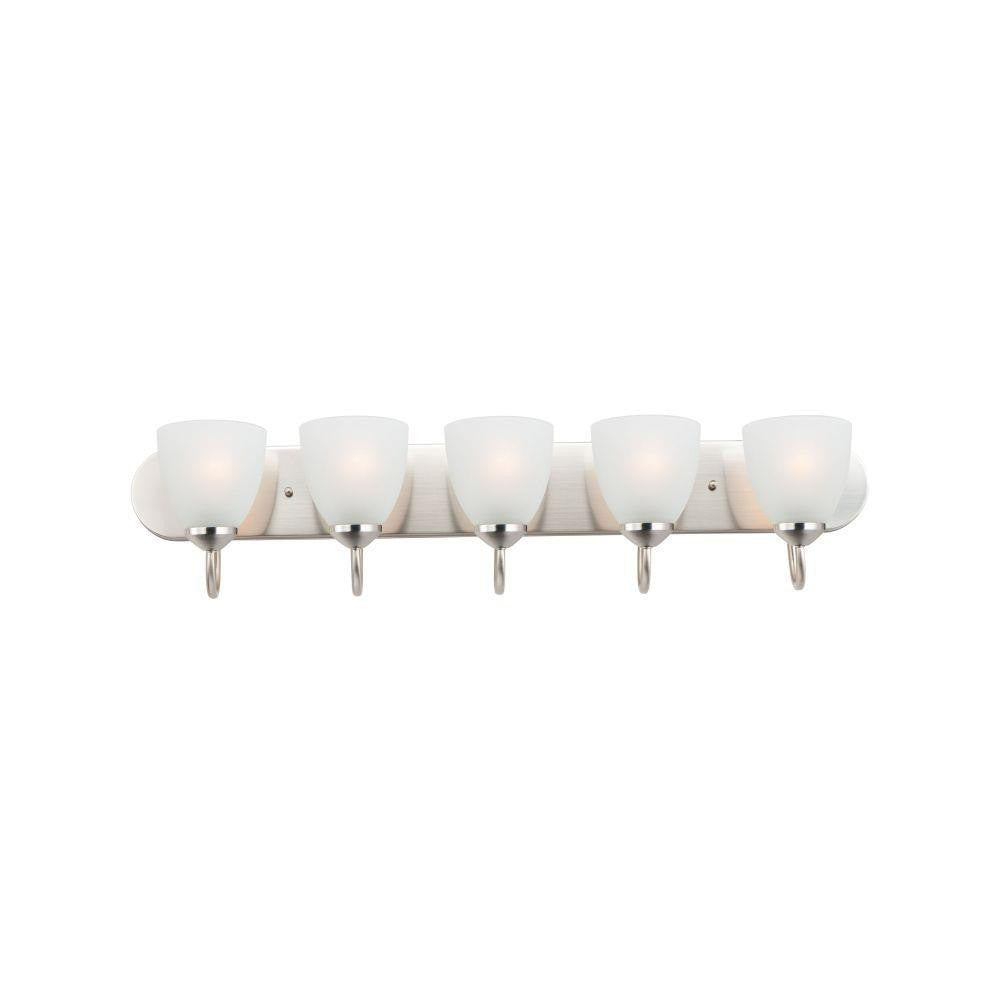 Maxim Lighting 11385FTSN Axis 5 Light 36 inch Satin Nickel Bath Vanity Wall Light - White Background