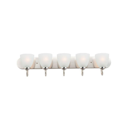 Maxim Lighting 11385FTSN Axis 5 Light 36 inch Satin Nickel Bath Vanity Wall Light - White Background
