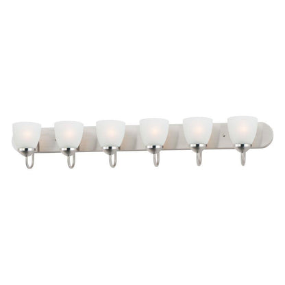 Maxim Lighting 11386FTSN Axis 6 Light 48 Inch Satin Nickel Bath Vanity Wall Light - front white background
