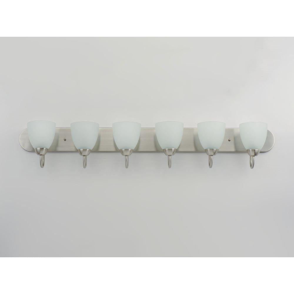 Maxim Lighting 11386FTSN Axis 6 Light Satin Nickel Bath Vanity Wall Light - wall-mounted front view