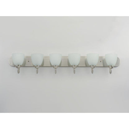 Maxim Lighting 11386FTSN Axis 6 Light Satin Nickel Bath Vanity Wall Light - wall-mounted front view
