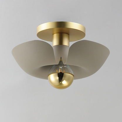 Maxim Lighting 11390SGSBR Poppy Flush Mount Ceiling Light in Storm Grey and Satin Brass - Angled View
