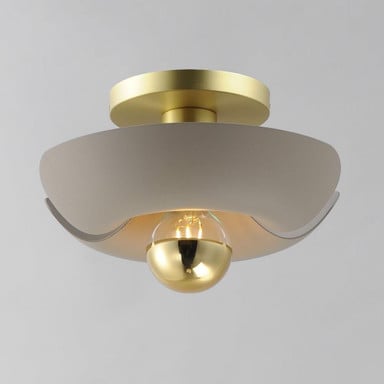 Maxim Lighting 11390WTSBR Poppy Flush Mount Ceiling Light - Side Profile View