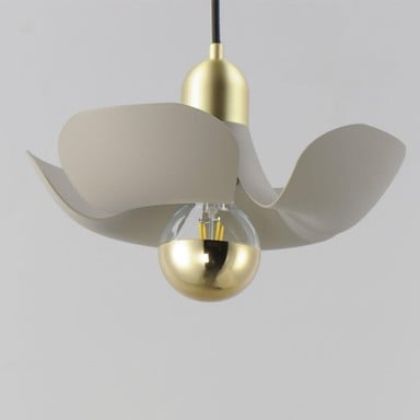 Maxim Lighting 11391SGSBR Poppy 1 Light Storm Grey Satin Brass Pendant Ceiling Light - Side Angle