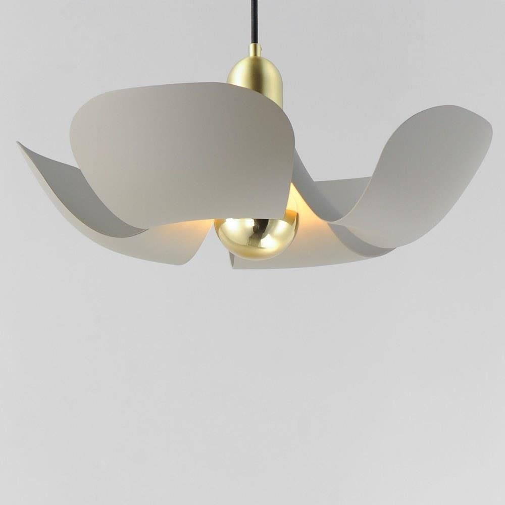 Maxim Lighting 11394SGSBR Poppy Pendant Close-Up Detail Silver Gold/Satin Brass Finish