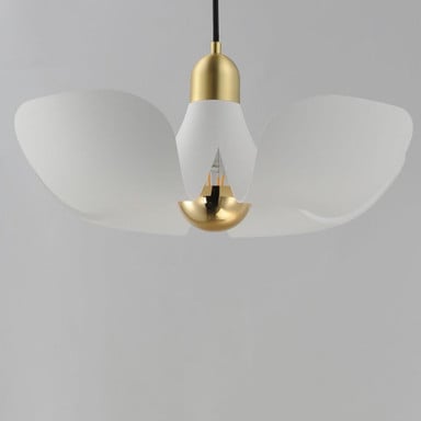 Maxim Lighting 11394SGSBR Poppy Pendant White/Satin Brass Finish Variant
