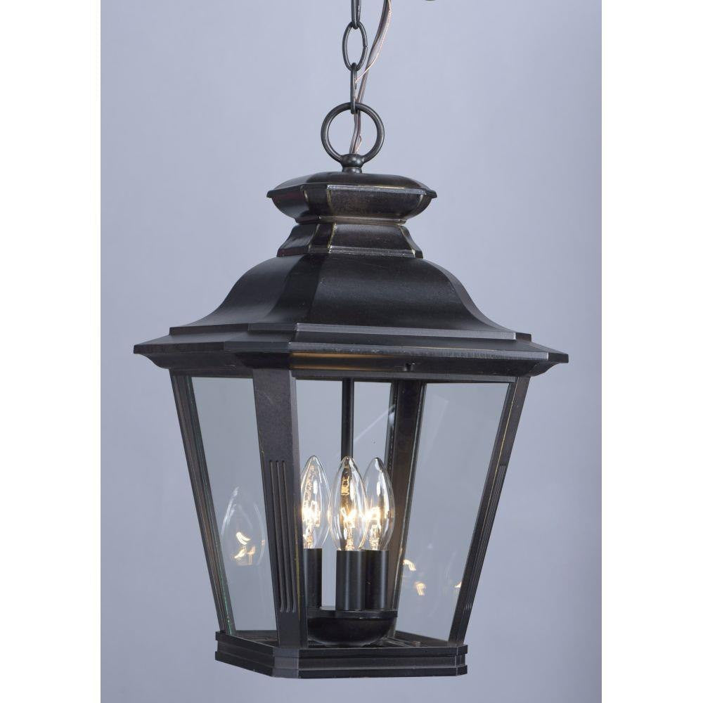 Maxim Lighting 1139CLBZ Knoxville 3 Light Bronze Outdoor Pendant Lantern Close Up