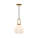 Alora Lighting PD601608AGOP Soji 1 Light 8 inch Mini Pendant in Aged Gold with Opal Glass