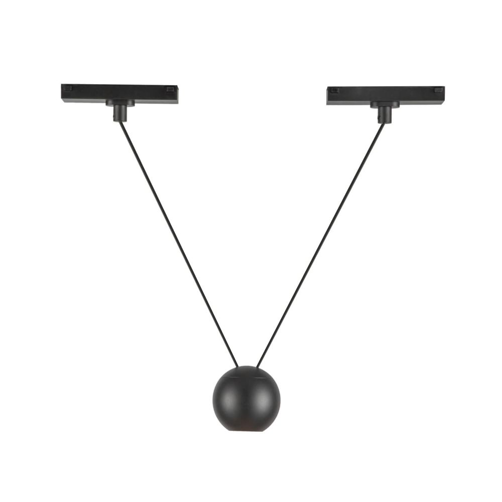 Kuzco Lighting TRP27203-BK Faria Double 3 inch LED Track Pendant in Black with Clear Acrylic Lens, Color Temperature 3000K, Wattage 8W