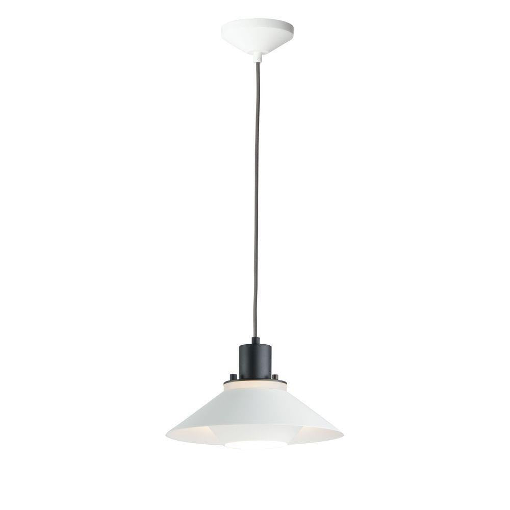 Maxim Lighting 11410BKWT Oslo 1 Light 11.75 Inch Black and White Pendant Ceiling Light - Full View