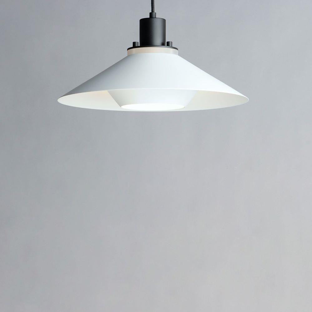 Maxim Lighting 11412BKWT Oslo Pendant Light Close Up Detail Showing Empire Shade
