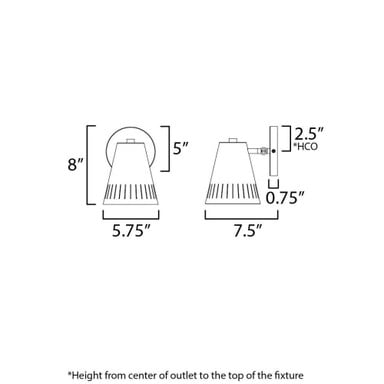 Maxim Lighting 11431NAB Helsinki Wall Sconce Dimensions Diagram