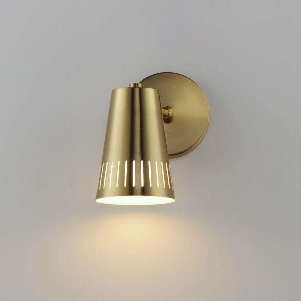 Maxim Lighting 11431NAB Helsinki Wall Sconce Natural Aged Brass Angled Lit View